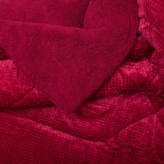 Viopros Duvet Cover Single 160x220cm Hanover Bordeaux 250 GSMGsm