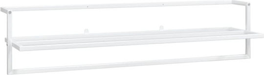 vidaXL Calea ferată de Baie Simplă De Perete ​95x25cm Albă