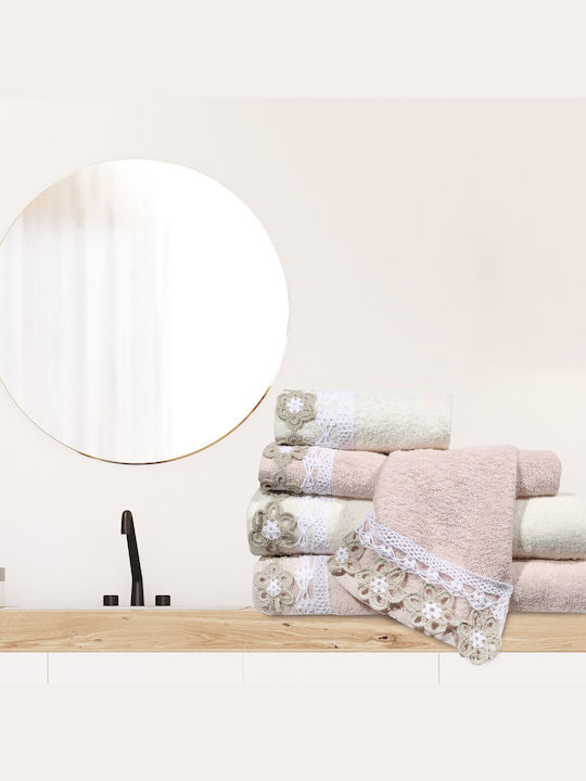 Das Home Bath Towel Set 3pcs 0444 Pink Weight 500gr/m²