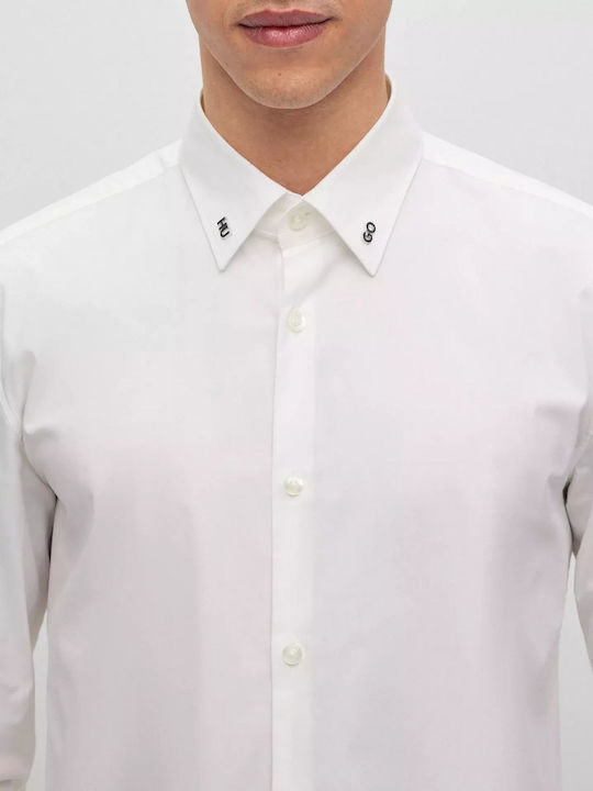 Ermo Long-sleeved Cotton Shirt White