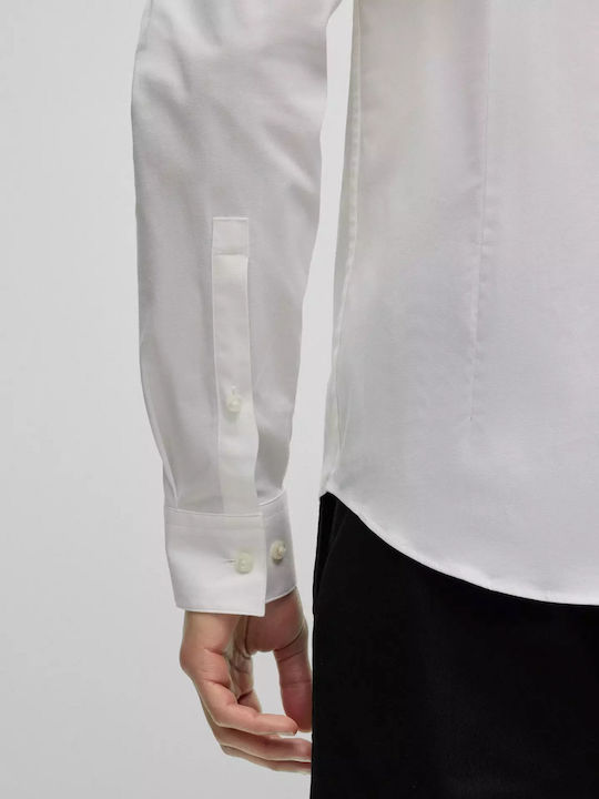 Ermo Long-sleeved Cotton Shirt White