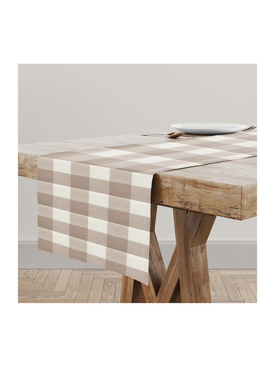 Borea Checkered Cotton Stain Resistant Checkered Beige 90x90cm