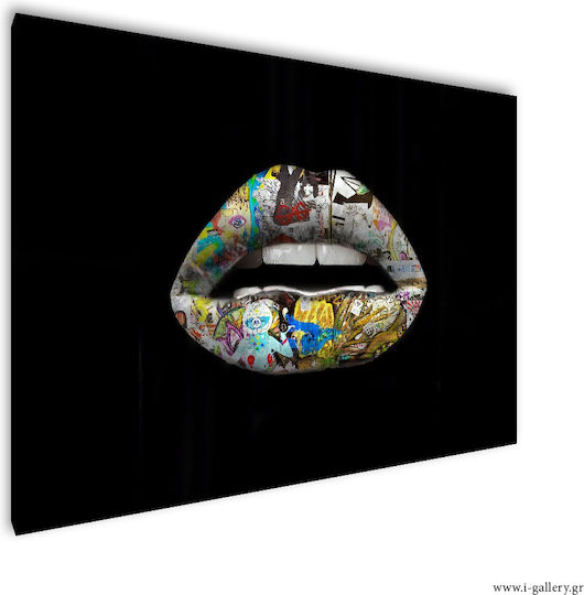 Graffiti Lips Πίνακας σε Καμβά 150x100cm