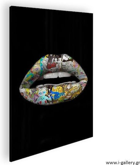 Graffiti Lips Πίνακας σε Καμβά 80x120cm