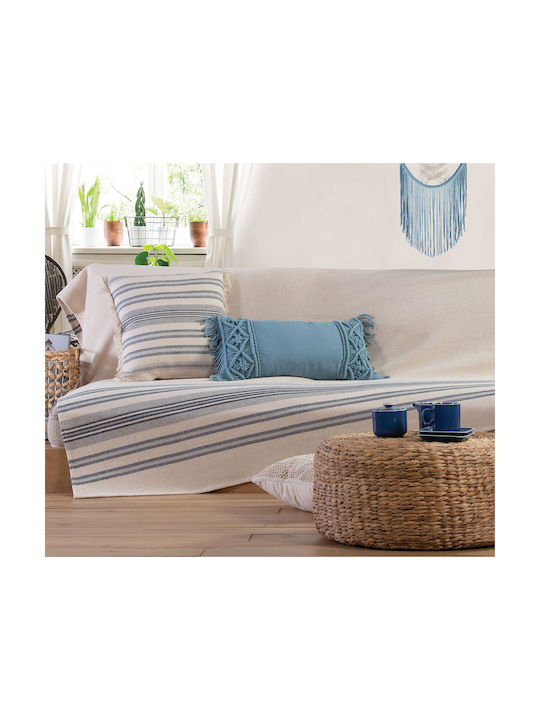 Nef-Nef Homeware Μαξιλάρι Καναπέ Miles από 100% Βαμβάκι Μπλε 45x45εκ.