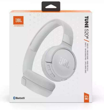 JBL Tune 520BT Wireless / Wired On Ear Headphones with 57 Hours Playing Time and Quick Charge White
