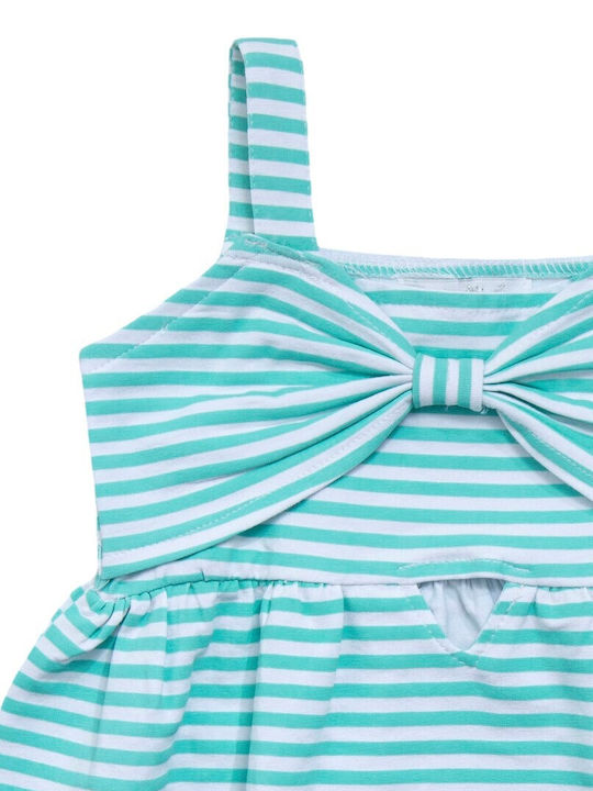 Funky Kids Dress Striped Sleeveless White