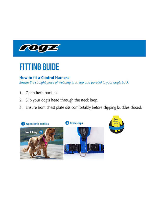 Rogz Dog Harness Utility Blue Large 20mm x 45-75cm RGSJC06B