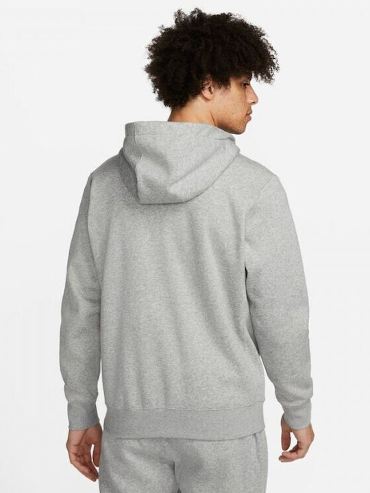 Nike Men's Sweatshirt Jacket with Hood and Pockets Gray