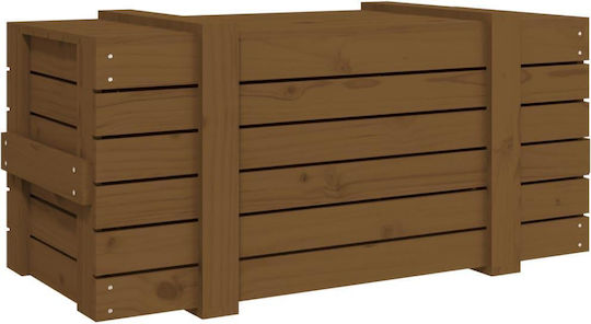 vidaXL Διακοσμητικό Μπαούλο Ξύλινο Καφέ Μελί 91x40.5x42εκ.
