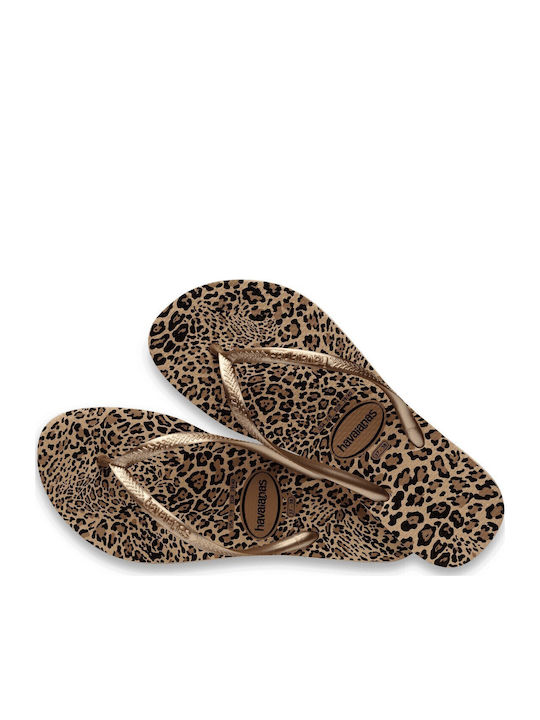 Slim Animals Women's Flip Flops Gold