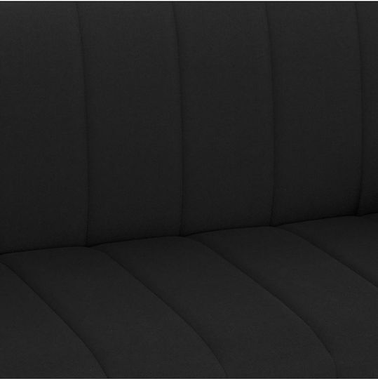 Andri Three-Seater Couch Bed with Storage Space Black 180x72x77 cm
