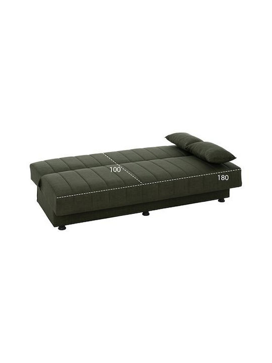 Andri Триместен Диван Спалня Текстил със съхранение Cupressus 180x72x77см.