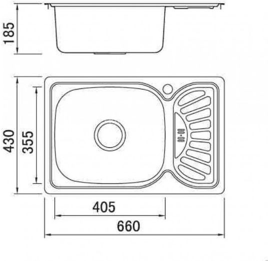 Karag BL 897 BL897 Drop-In Sink Inox Satin W66xD43cm Silver