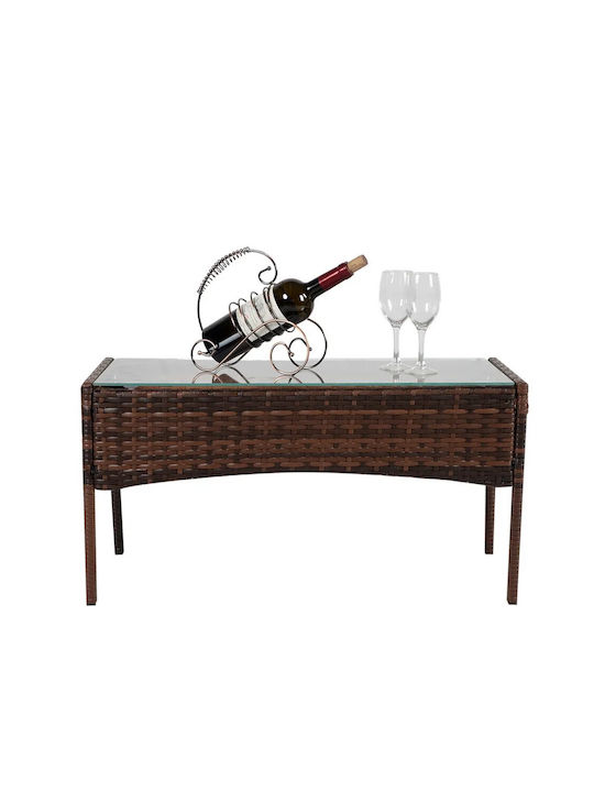 Outdoor Living Room Set Martin 4 Pieces Brown with Pillows