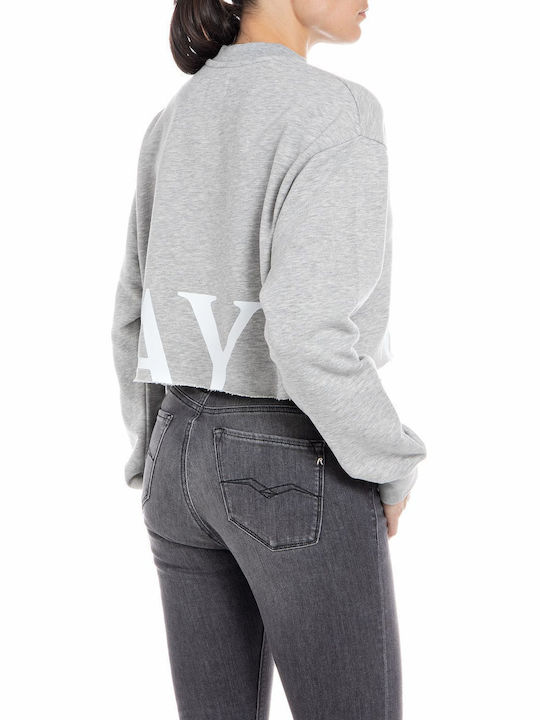 Replay Women's Cropped Sweatshirt Gray