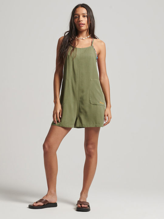 Ovin Vintage Women's Jumpsuit Denim Khaki