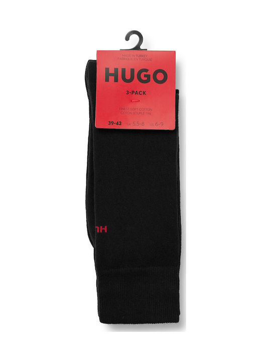 Hugo Men's Solid Color Socks Black 3Pack