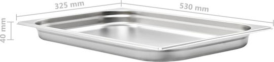 vidaXL Σκεύος Gastronorm Ανοξείδωτο GN1/1 με Βάθος 40mm 4τμχ
