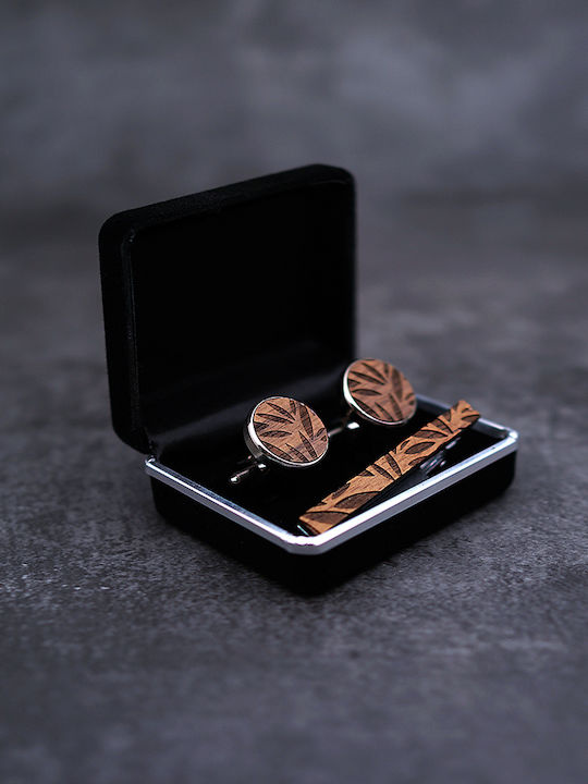 Legend Accessories Manschettenknöpfe aus Holz in Braun Farbe
