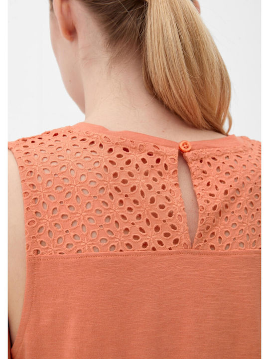 Women's Summer Cotton Sleeveless Top Orange