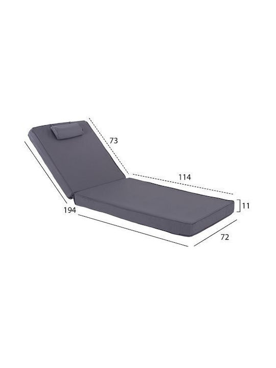 HomeMarkt Sunbed Cushion with Backrest Sifnos Grey 194x70cm