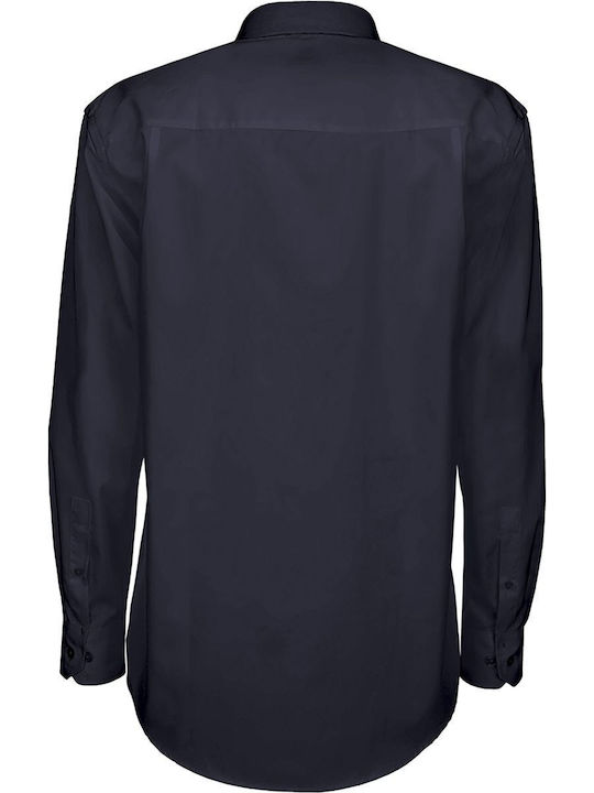 B&C Sharp Men's Shirt Long Sleeve Navy Blue