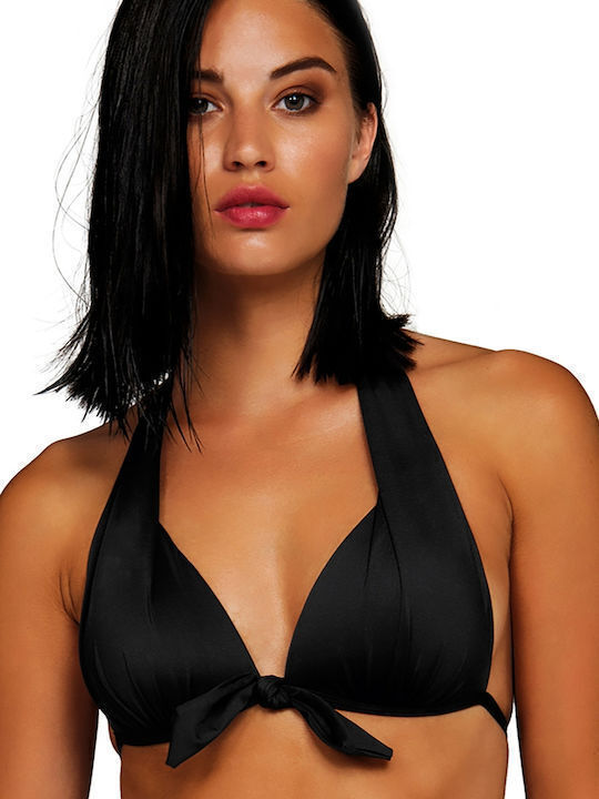 Blu4u Padded Triangle Bikini Top Black