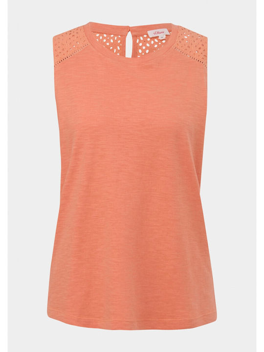 Women's Summer Cotton Sleeveless Top Orange