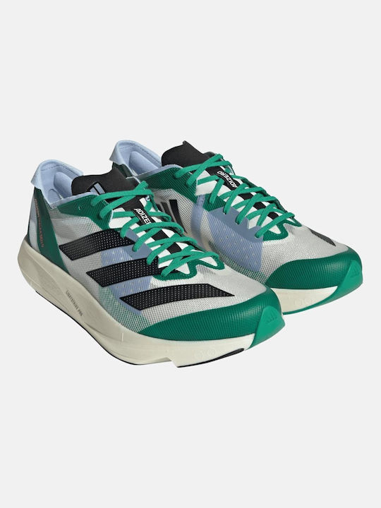 Adidas Adizero Takumi Sen 9 Herren Sportschuhe Laufen White Tint / Core Black / Court Green