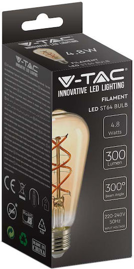 V-TAC LED Bulb 5W 143mm for Socket E27 and Shape ST64 Warm White 300lm