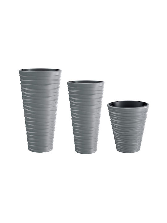 Marhome Sand Slim Flower Pot 34.6x61.9cm in Gray Color 2-64-350-4 09-DPSA350-405U