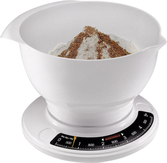 Soehnle Culina Pro Analoge Küchenwaage mit Eimer bis 5kg Weiße