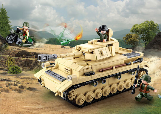Sluban Cuburi De Construit WWII Tanc German Pentru 8+ Ani 543 Bucăți