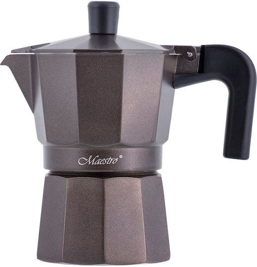 Maestro Stovetop Espresso Pot 3 Cups Brown