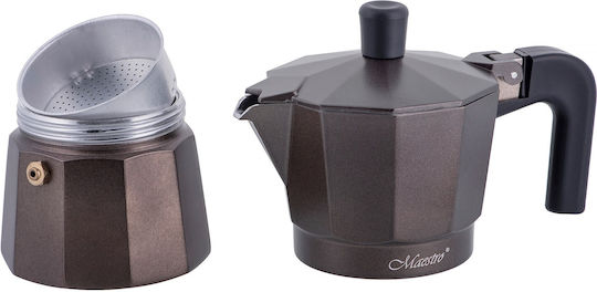 Maestro Stovetop Espresso Pot 3 Cups Brown