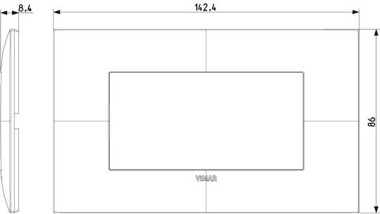 Vimar Neve Up Schalterrahmen Horizontale Montage in Schwarz Farbe 09674.14