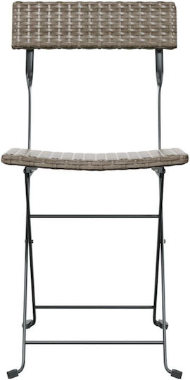 Outdoor-Stuhl Rattan Grey 2Stück 40x45x79εκ.