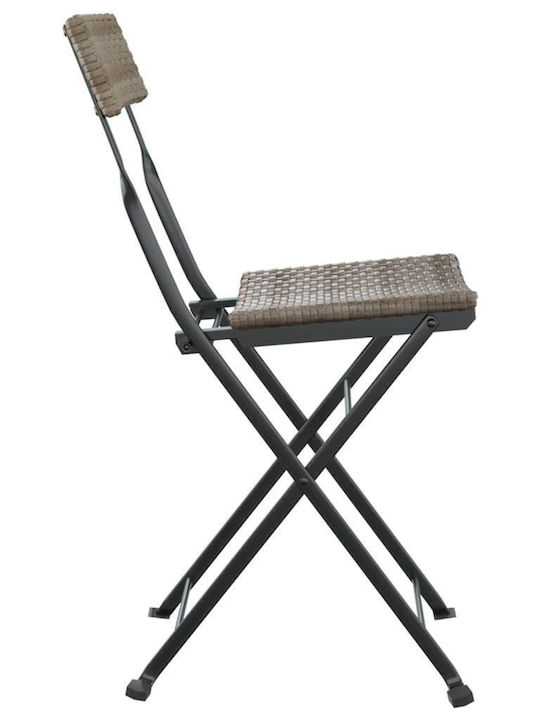 Outdoor Chair Rattan Grey 2pcs 40x45x79cm