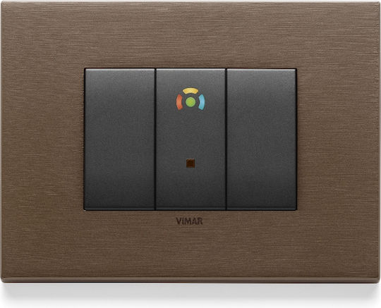 Vimar Eikon Exe Schalterrahmen 1-fach Horizontale Montage in Bronze Farbe 22653.12