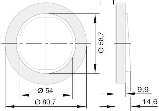 Hager R.Classic Πλαίσιο Διακόπτη 1 Θέσης Κάθετης Τοποθέτησης Πριζοδιακόπτη σε Μαύρο Χρώμα