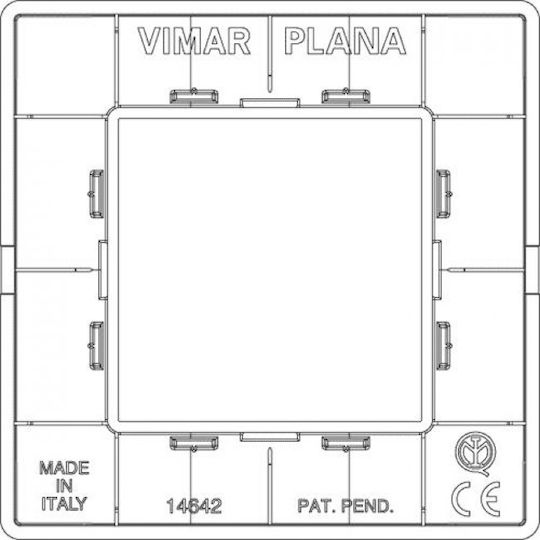 Vimar Plana Switch Frame 1 Position Vertical Installation 2 Elements in Yellow Color 14642.43