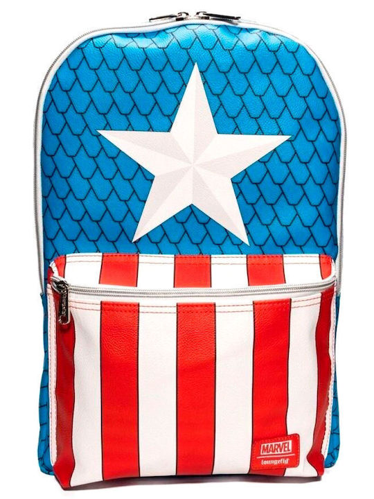 Loungefly Marvel Captain America Σχολική Τσάντα Πλάτης Δημοτικού Πολύχρωμη