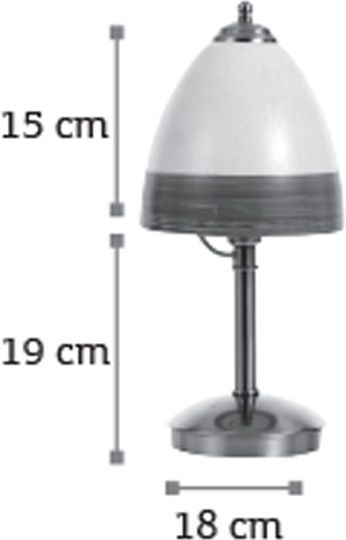Inlight Metal Table Lamp for Socket E14 with White Shade and Silver Base