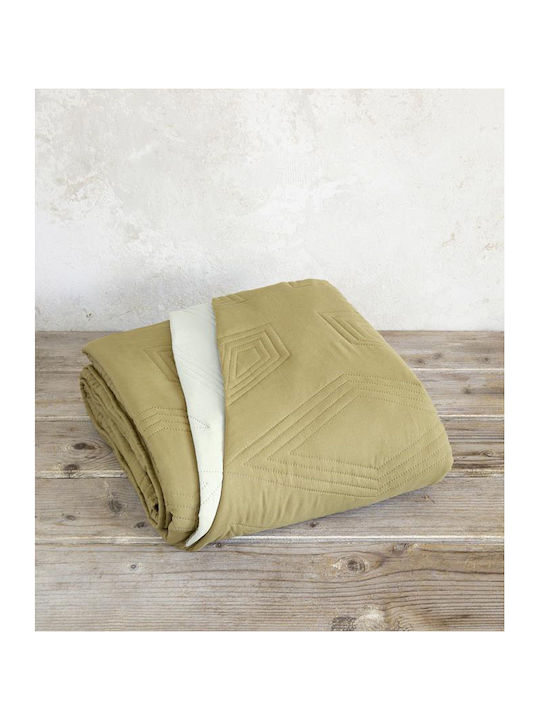 Nima Glee Покривало Кингсайз Микрофибър Beige / Gold Brown 220x240см