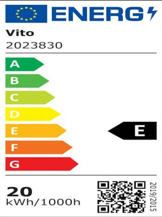 Vito Τετράγωνο Εξωτερικό LED Panel 20W με Φυσικό Λευκό Φως 4000K 22x22εκ.