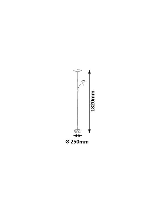 Rabalux Lampă de podea LED Î180cm. cu Lumină Caldă Albă Argint