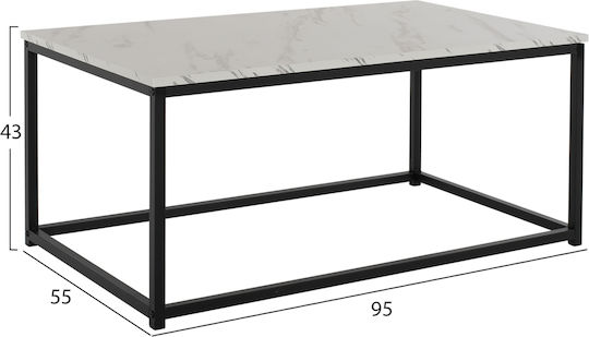 Rechteckiger Zentraler Kaffeetisch Saffron Holz Weiß M95xB55xH43cm