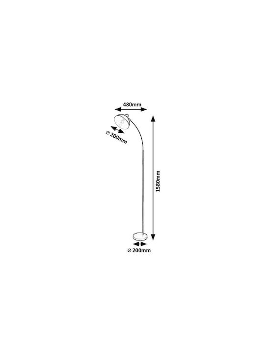 Rabalux Floor Lamp H158cm. with Socket for Bulb E27 Silver