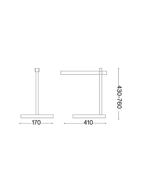 Ideal Lux Pivot LED Φωτιστικό Γραφείου σε Μαύρο Χρώμα